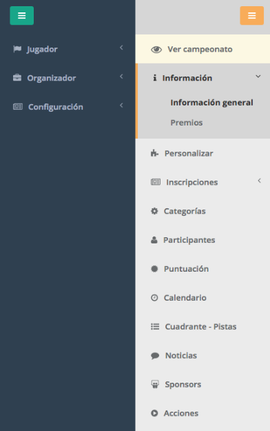 El nuevo gestor al detalle. Crear y ver la información de un campeonato